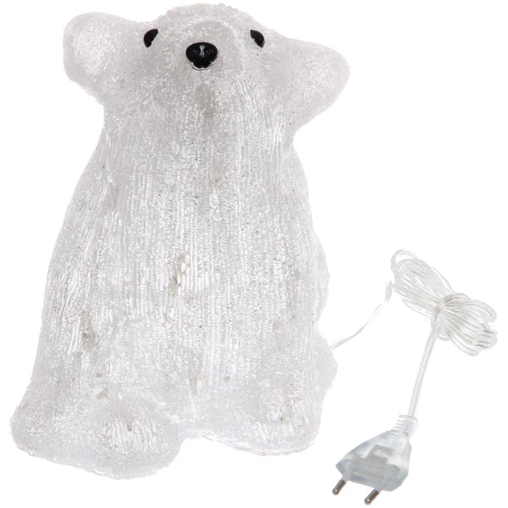 Фигура светодиодная «Мишутка» 16,5*21*26 см, 30 ламп LED, (авторежим), 220V, Белый