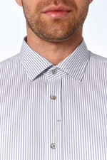 Сорочка мужская VESTER длинный рукав, бело-серая полоска 60216 05