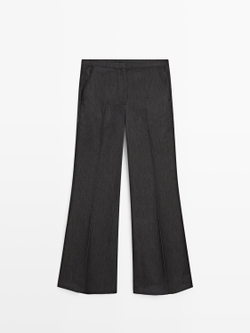 Massimo Dutti Расклешенные брюки, черный