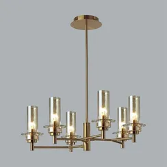 6554/6C CLASSI LN25 27 бронза/коньячный/металл/стекло Люстра потолочная E14 6*40W 220V MADONNA