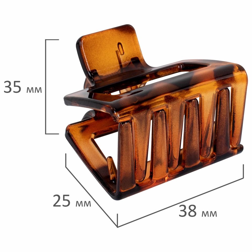 Краб для волос НАБОР 2 шт., 3,8 см, глянцевый, чёрный и черепаховый, MONTE VITA, 457010