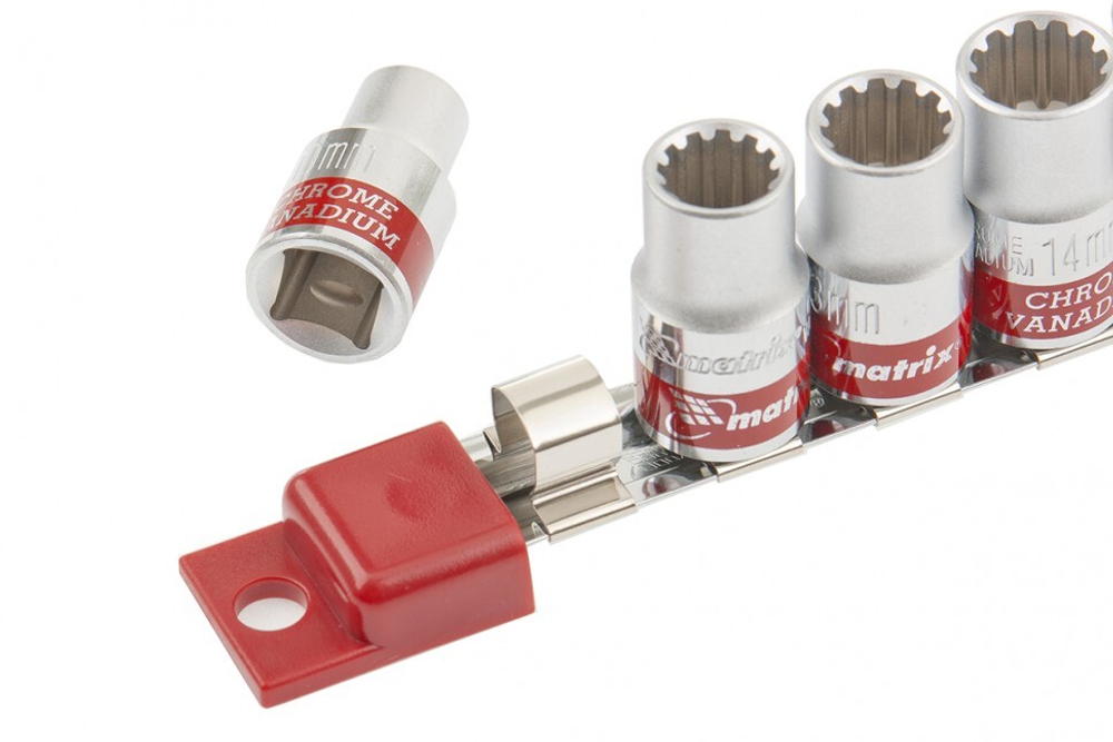Набор универсальных торцевых головок 1/2", Spline, CrV, 10-22мм, 10 штук Matrix