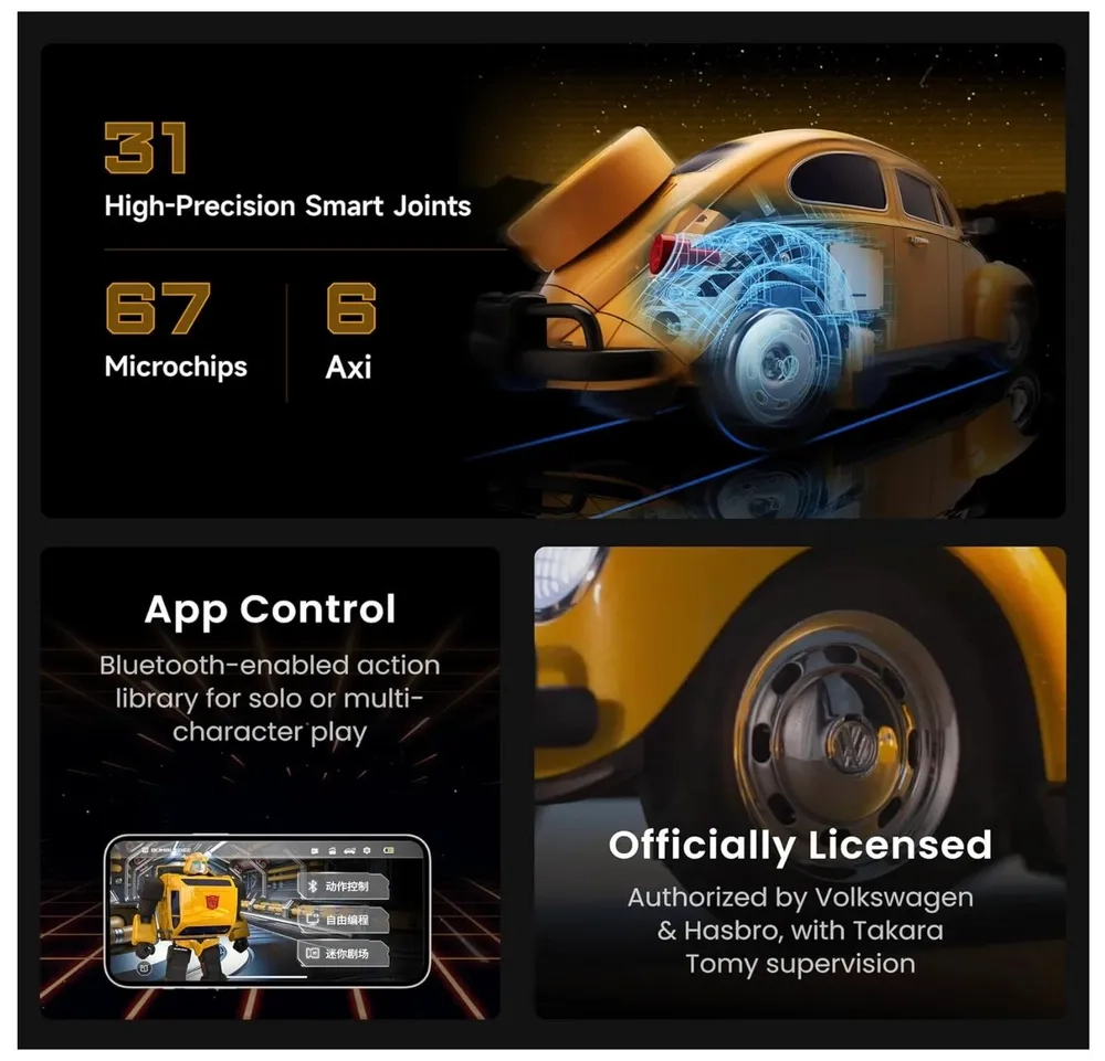 Робот-трансформер Robosen Transformers G1 Бамблби с голосовыми командами и программируемыми движениями