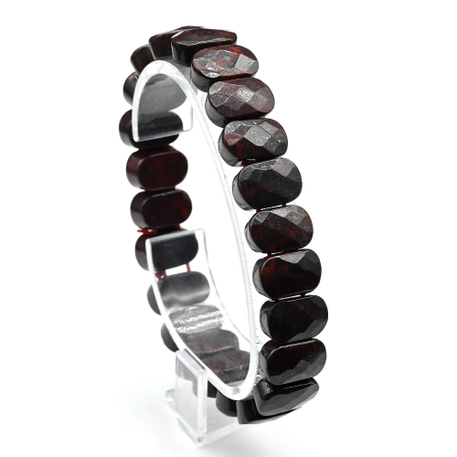 Браслет граненый 14*7мм из яшмы красной №1