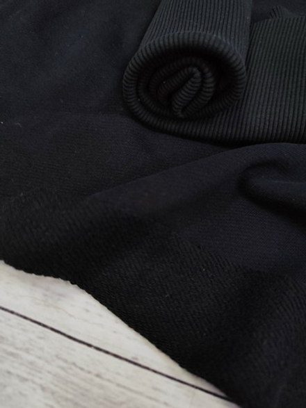 Футер 3-х нитка  диагональ петля с велюр эффектом ПЕНЬЕ/ Черный