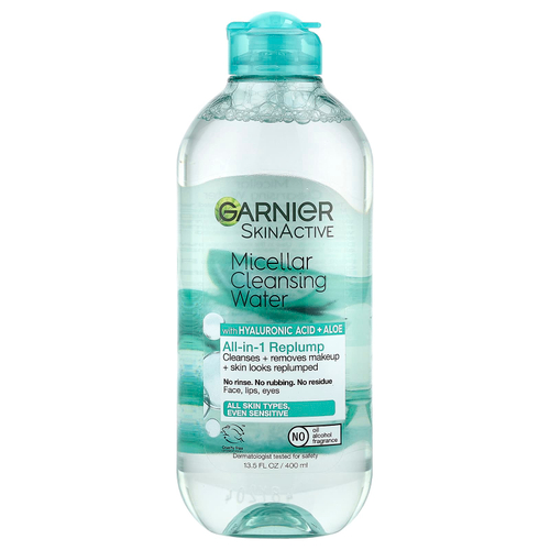 Garnier, SkinActive, мицеллярная очищающая вода с гиалуроновой кислотой и алоэ, 400 мл (13,5 жидк. унц.)