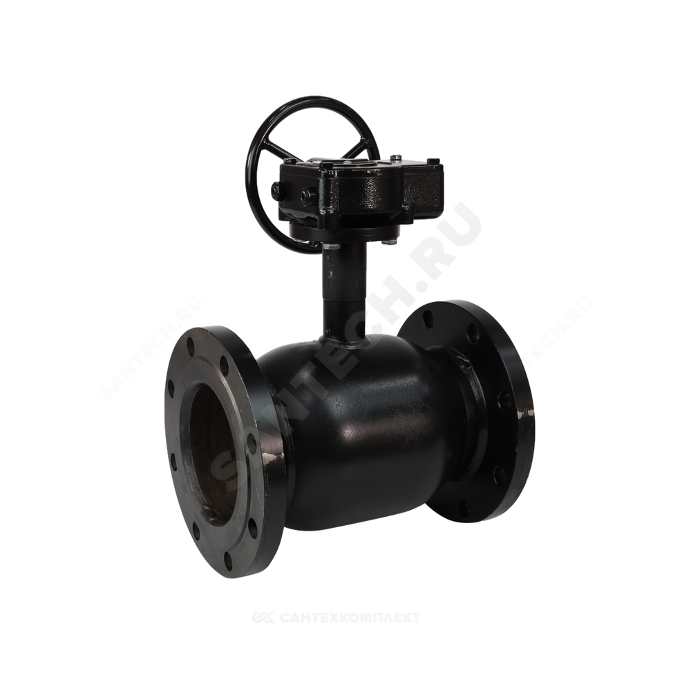 Кран шаровой сталь 09Г2С Ballomax КШТ 61.103 Ду 150 Ру16 фл L=350мм с редуктором BROEN КШТ 61.103.150.Р.16