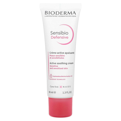 Bioderma, Sensibio Defensive, активный успокаивающий крем, без запаха, 40 мл (1,3 жидк. унц.)