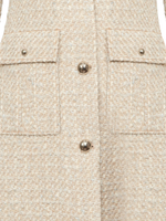 Женское комбинированное пальто с накладными карманами