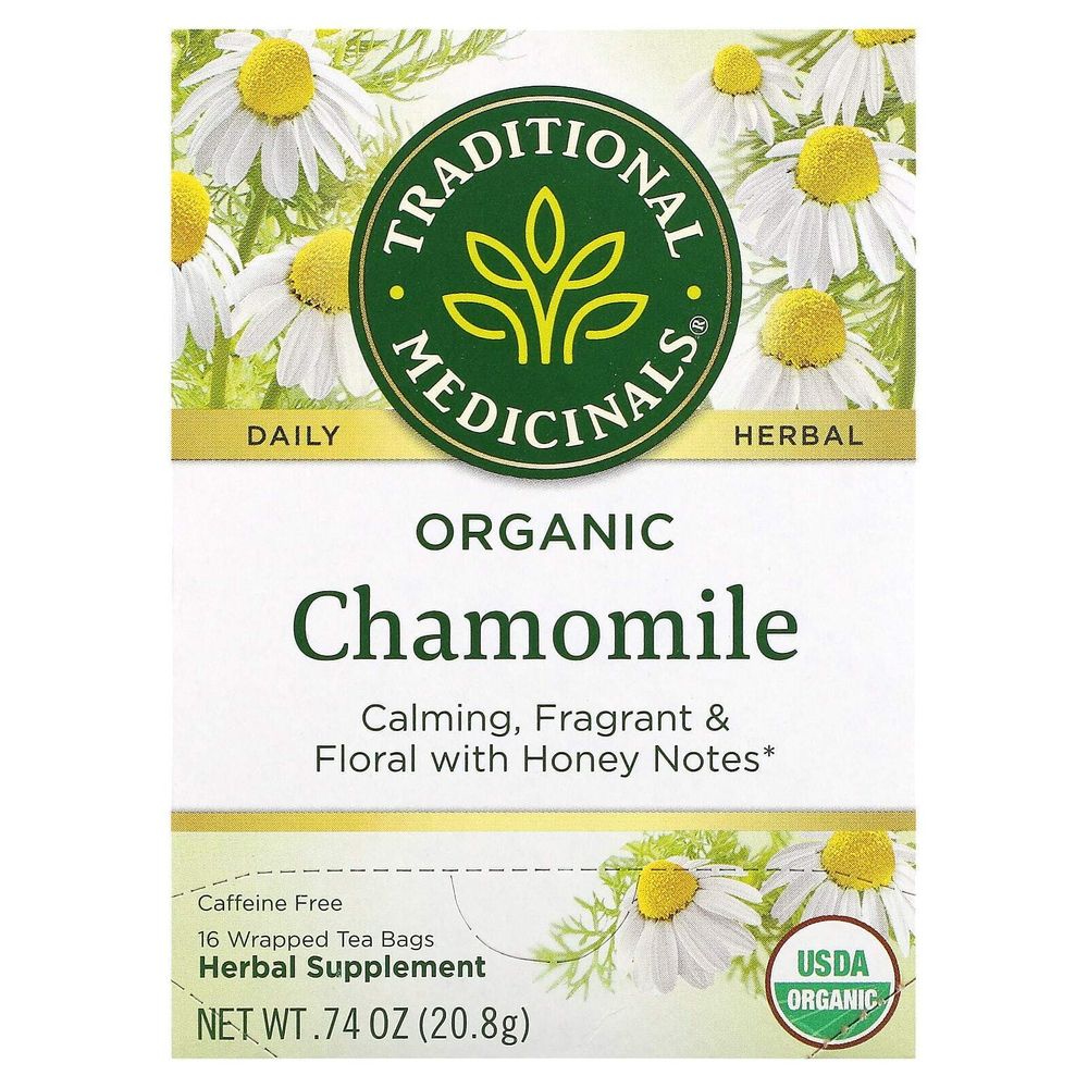 Traditional Medicinals, органическая ромашка, без кофеина, 16 чайных пакетиков, 20,8 г (0,74 унции)