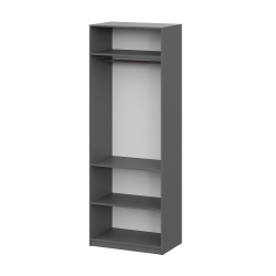 Шкаф распашной с наполнением (5 полок + 2 ящика) ШК 5 (800), Графит