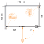 Душевой уголок Cezares BELLAGIO-AH-1-120/80-C-NERO, 120х80х197, профиль черный, прозрачное стекло