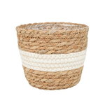 Кашпо плетеное "Танзания", 7,5л внешний размер Д255 Ш255 В230, натуральный, белый