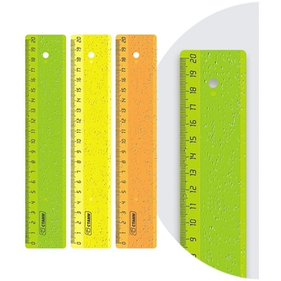 Линейка 20см. широкая, пластик. "Neon Crystal" (Стамм)