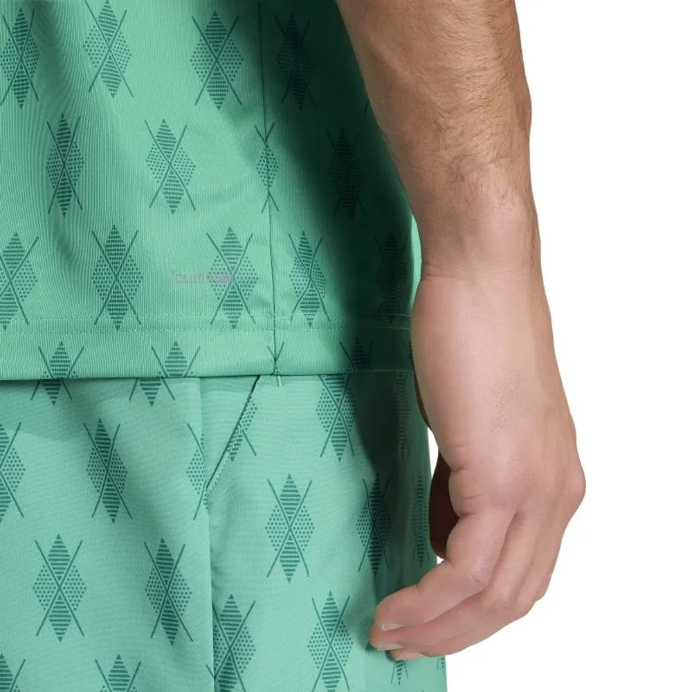 Теннисная футболка Adidas Club Climacool Graphic - semi court green/collegiate green