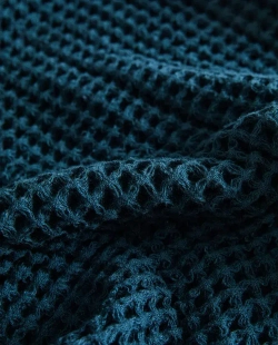 ZARA HOME ВАФЕЛЬНОЕ БАННОЕ ПОЛОТЕНЦЕ, ТЕМНО-СИНИЙ