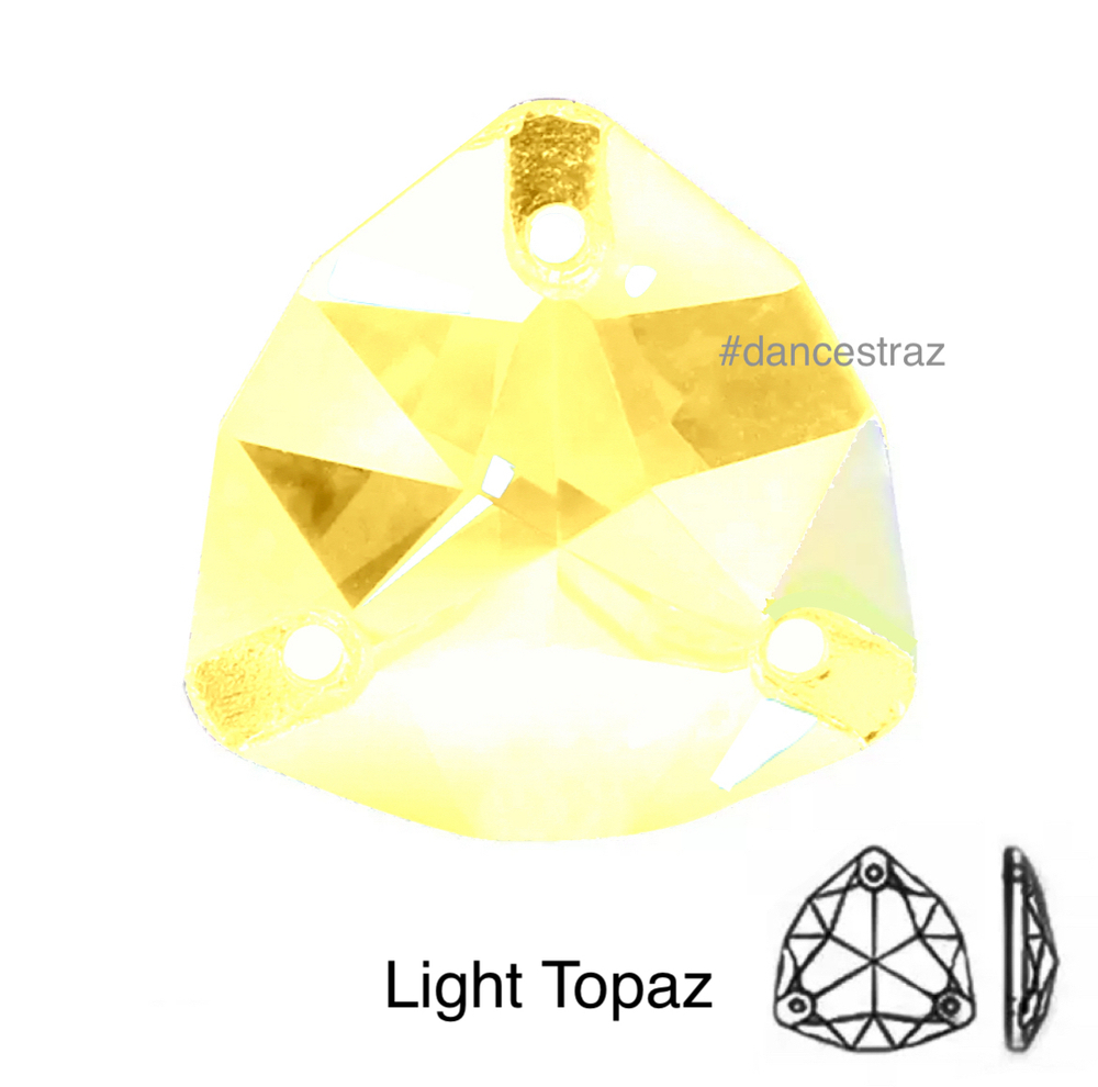 Стразы пришивные, Fat Triangle, Light Topaz, 226, 24mm, (24 ea/pkg), 5A+, (F2)