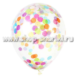 Прозрачный шар с цветными конфетти