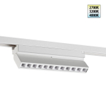359739 PORT NT25 240 белый Однофазный двухжильный трековый светодиодный светильник с переключ. цв. температуры IP20 LED 12W 180-265V 2700К/3200К/4000К EOS