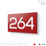 Номер на дверь 264, табличка на дверь для офиса, квартиры, кабинета, аудитории, склада, красная 120х70 мм, Айдентика Технолоджи