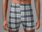 Хлопковые мужские трусы-боксеры в клетку (Размер: XXXL) (Цвет: серый)
