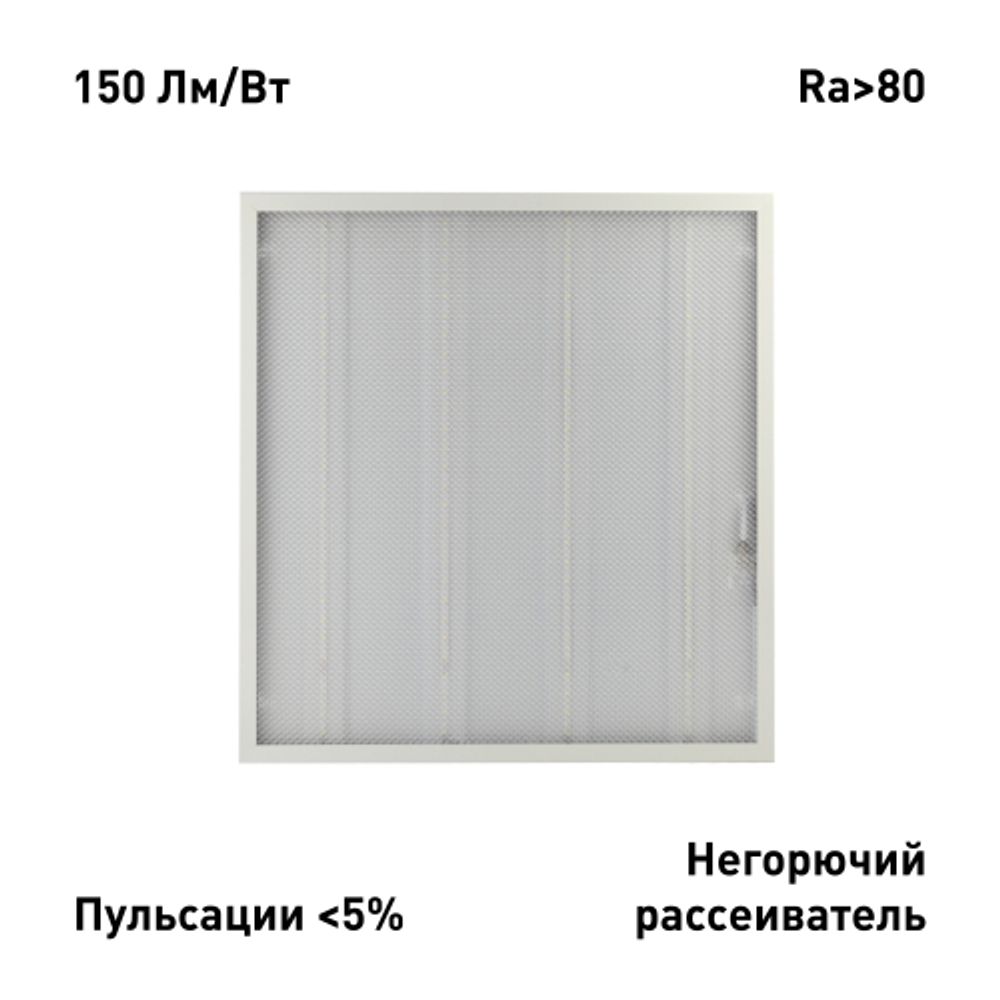 Светильник светодиодный ЭРА SPO-6-24-4K-P 24Вт 4000К 3600Лм 150Лм/Вт 595x595 призма | Светильники с внутренним драйвером