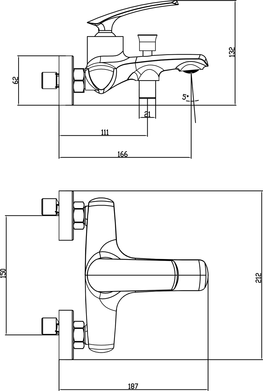 Смеситель для ванны с душем STWORKI Гётеборг S03100GG + Душевой гарнитур Ольборг S20190GG, глянцевое золото