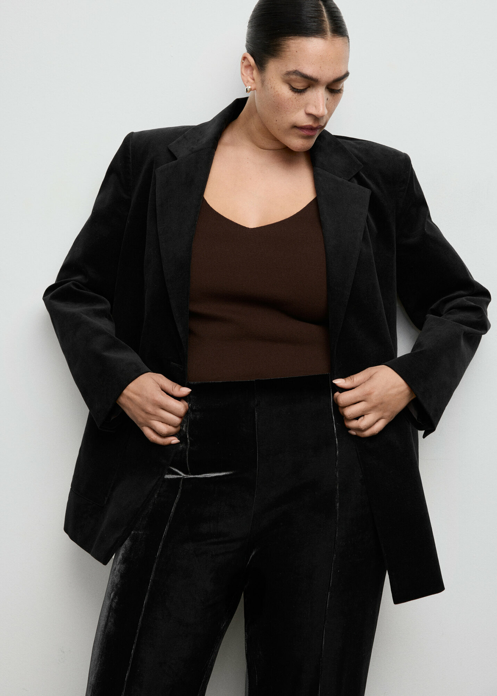 Брюки из бархата со строчками XNARA