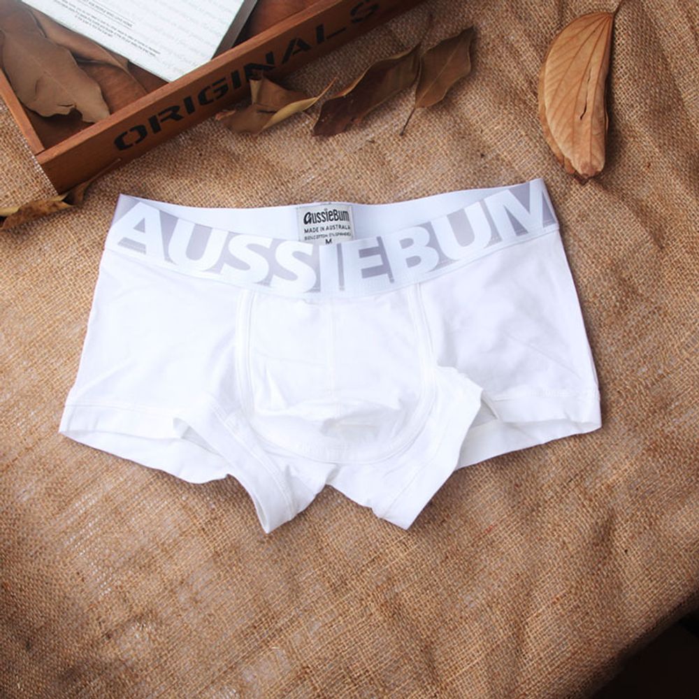 Мужские трусы боксеры белые Aussiebum