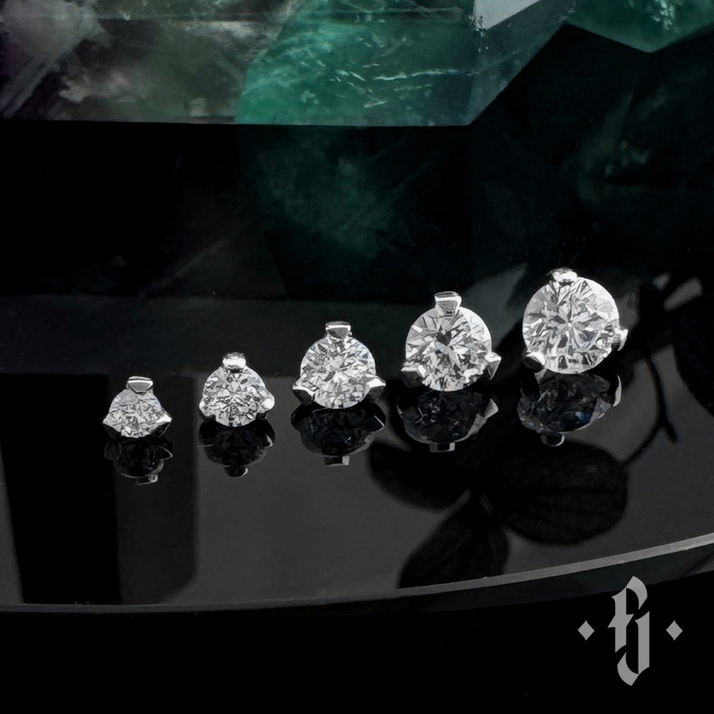 Накрутка "Three Prongs v.2" - Белое золото - White CZ