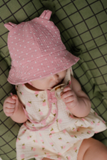 Панамка из муслина (горошек на розовом)