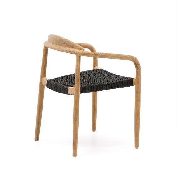 Стул Glynis массив эвкалипта с черным сиденьем