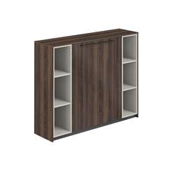 RF.407.DA.DA.PG / Шкаф средний с 2-мя стеллажами, 1540х410х1226 / корпус: дуб адриа, фасады: дуб адриа