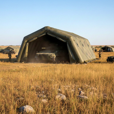 Мобильное укрытие для военной техники от компании БатутМастер