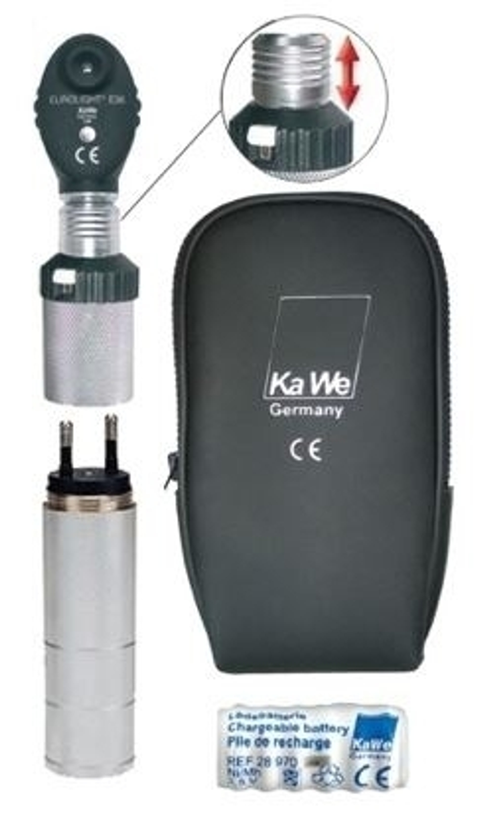 01.25361.811 Офтальмоскоп Евролайт KaWe Е36 3,5В (перезаряжается от розетки)