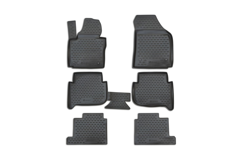 Коврики в салон для VW Touran (I) 2003-2010, (II) 2010-2015, 7 мест., 6 шт. (полиуретан, серые) арт.NLC.51.20.211K