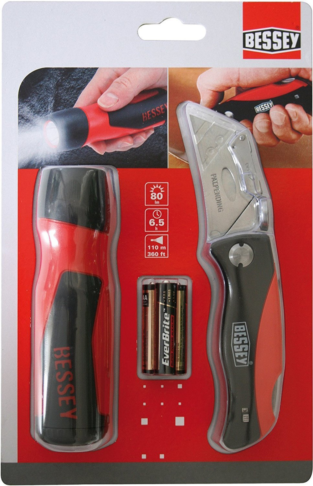 Нож складной + фонарь BESSEY DBKPH-TL-EU