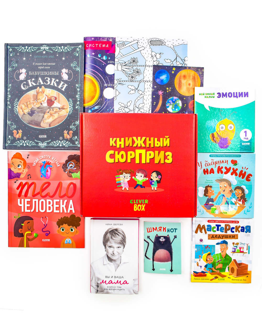 Книжный сюрприз Clever Box. Подарочный набор книг для детей 0-3 года (июнь)