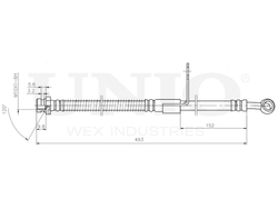 Шланг тормозной передний левый UNIO BRH-10054