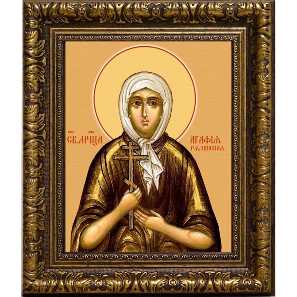 Агафия Агломазовская (Рязанская) мученица. Икона на холсте.