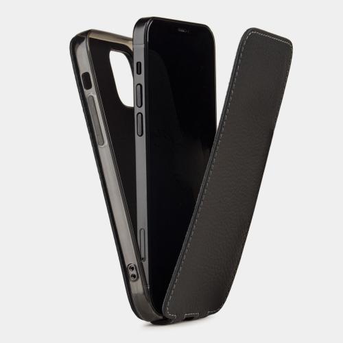 Чехол для iPhone 12 Pro Max из натуральной кожи теленка, цвета черный