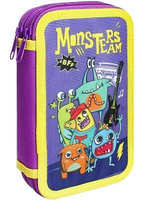 Пенал 2-секц, печать на ткани Коллектив монстриков (ПН-3806) (Проф-пресс)