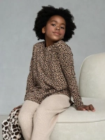 Лонгслив для девочки леопардовый удлиненный