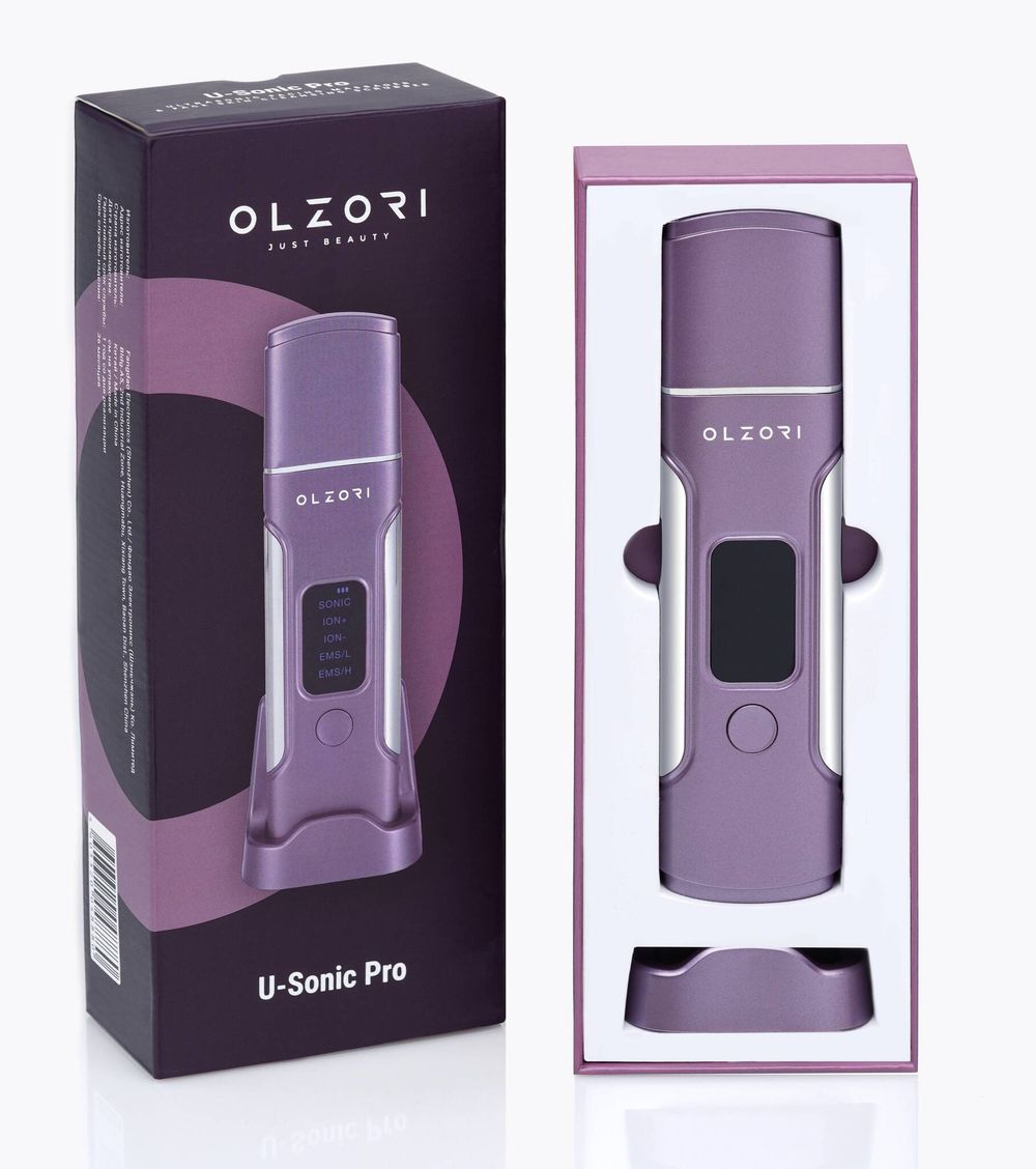 OLZORI U-SONIC PRO Многофункциональный ультразвуковой скрабер-массажер для лица