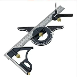 Линейка/угольник Угольник комбинированный с угломером 300 мм, Металл