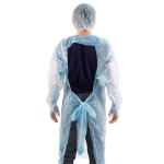 Фартук-халат полиэтиленовый одноразовый 120х195 мм плотность 18 мкм Albens 10 шт голубой