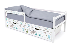 Детская кровать тахта Бельмарко Svogen белый динозаврики
