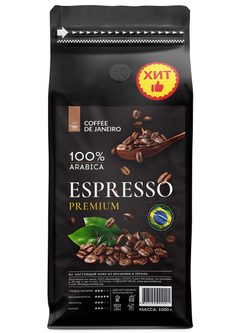 Кофе в зёрнах DE JANEIRO ESPRESSO PREMIUM