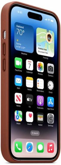 Чехол Apple MagSafe для iPhone 14 Pro, кожа, коричневый