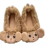 Тапочки-балетки домашние детские «Чебурашка», цвет бежевый, верх-флис, подклад-флис, р 32